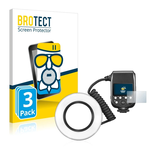 3x lámina de vidrio blindado BROTECT mate para Godox MF-R76 lámina de vidrio protectora reflejada