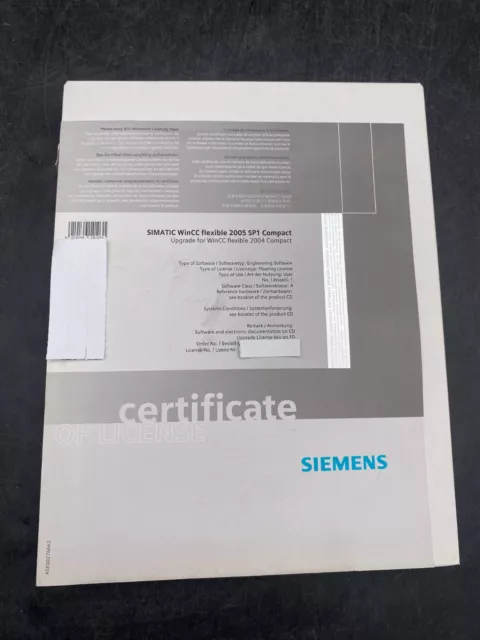 Siemens Software Simatic Wincc Flexible 2005 Sp1 Compact Upgrade For 2004 3