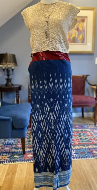 Myanmar wrap sarong, Thai sarong/skirt, Hand woven cotton fabric