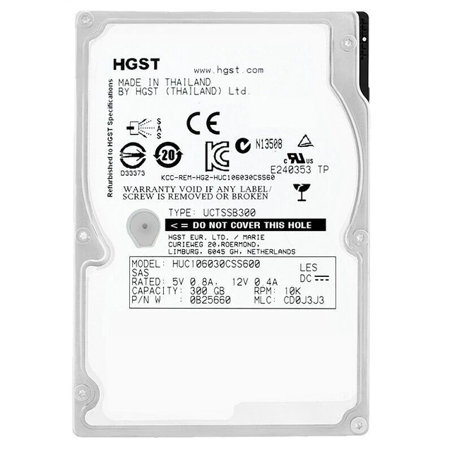 HARD DRIVE HGST HUC109060CSS600 600GB 10 000Rpm SAS II 64Mb Cache