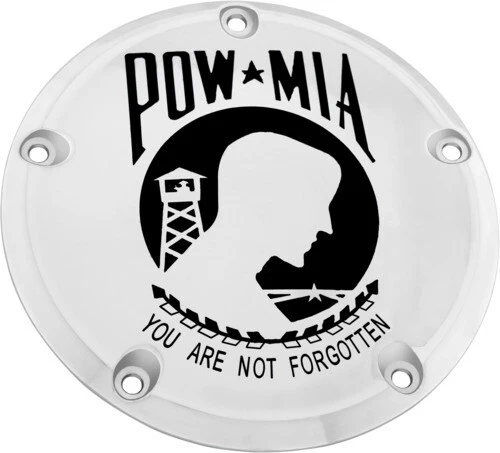 Chrome POW-MIA Derby Cover Custom Engraving POW01-12