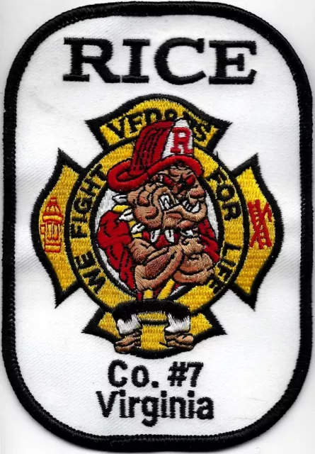 Fire Department VIRGINIA Rice Co.#7 - Patch Feuerwehr USA Abzeichen US FD 12,6cm