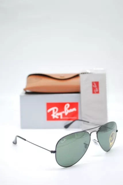 New Ray-Ban Rb 3025 L2823 Black Green Authentic Frame Sunglasses 58-14