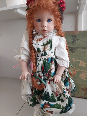 24" Porcelain Linda Rick The Doll Maker Heidi Bavarian Xmas Dianna Effner