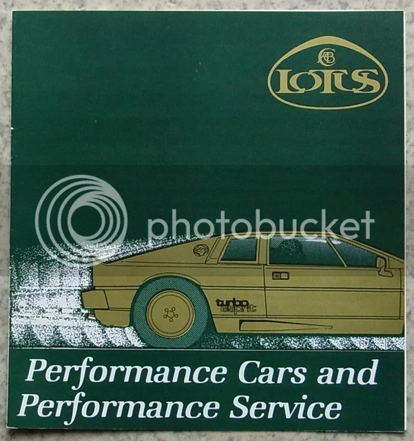 LOTUS PERFORMANCE CARS UK MAIN & SERVICE DEALERS Directory Brochure