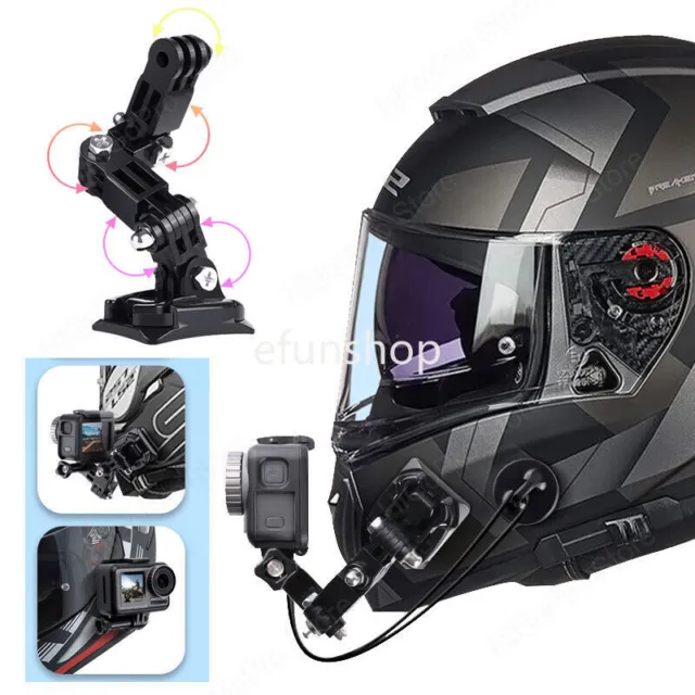 Helmet Strap Mount For Gopro Hero 11 10 9 8 7 6 5 Motorcycle Yi osmo Accessories