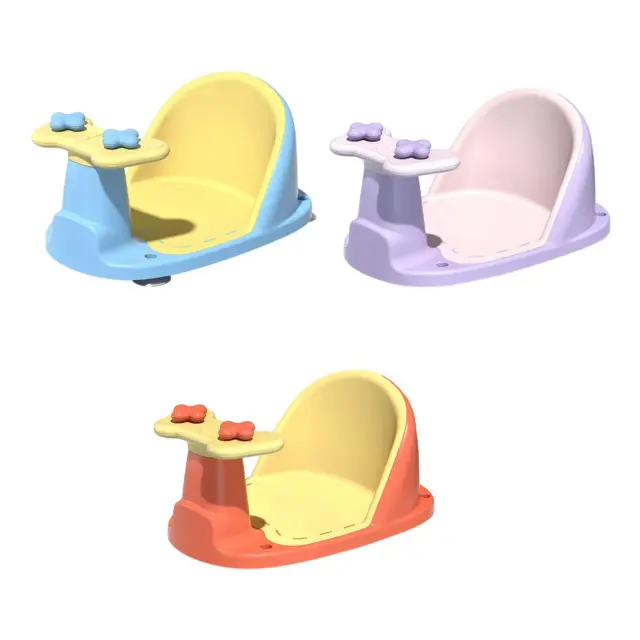 Non-slip Baby Bath Seat with Suction Cup Bath Chair Shower Seat Backrest Support