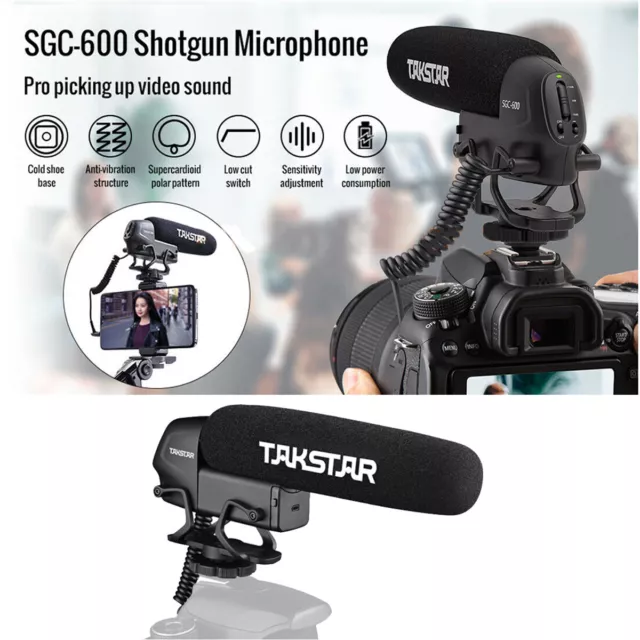TAKSTAR SGC-600 On-Camera Mic Condenser Microphone Noise-Reduction Windscreen