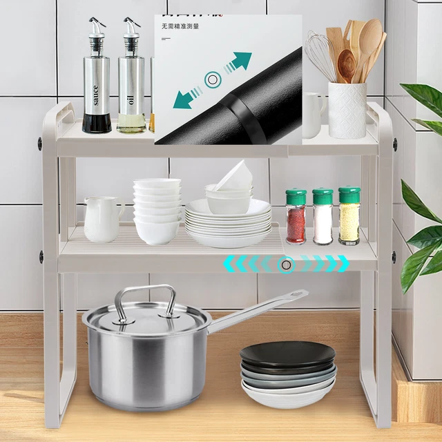 Scaffale Espandibile Per Armadietti Organizer Cucina A Scomparsa Bagno  Dispensa 