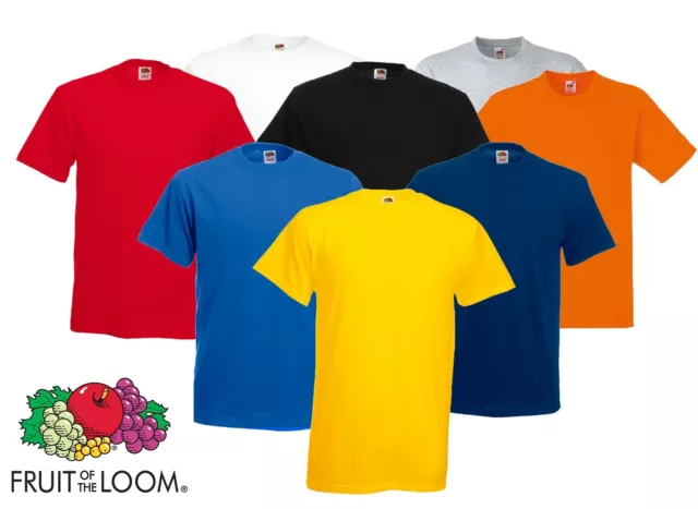 BULK BUY 6 Fruit Of The Loom Plain Cotton T-Shirts WHOLESALE Joblot Job Lot