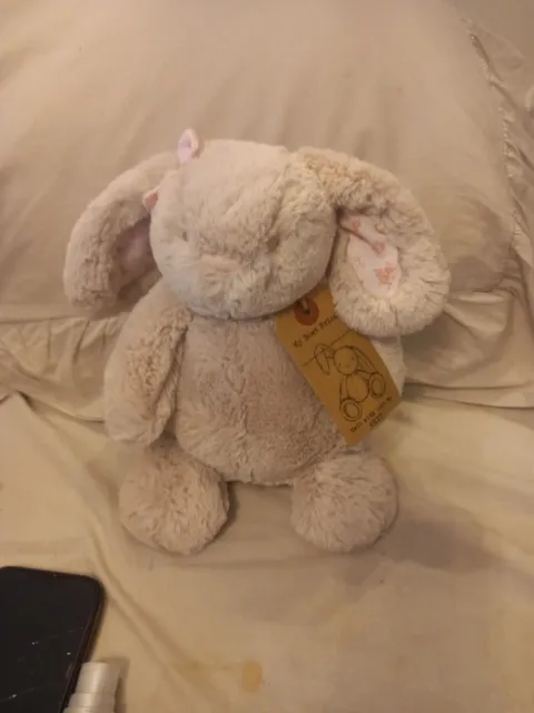 NEXT My Best Friend bunny soft toy plush beige floral pink ears Bnwt
