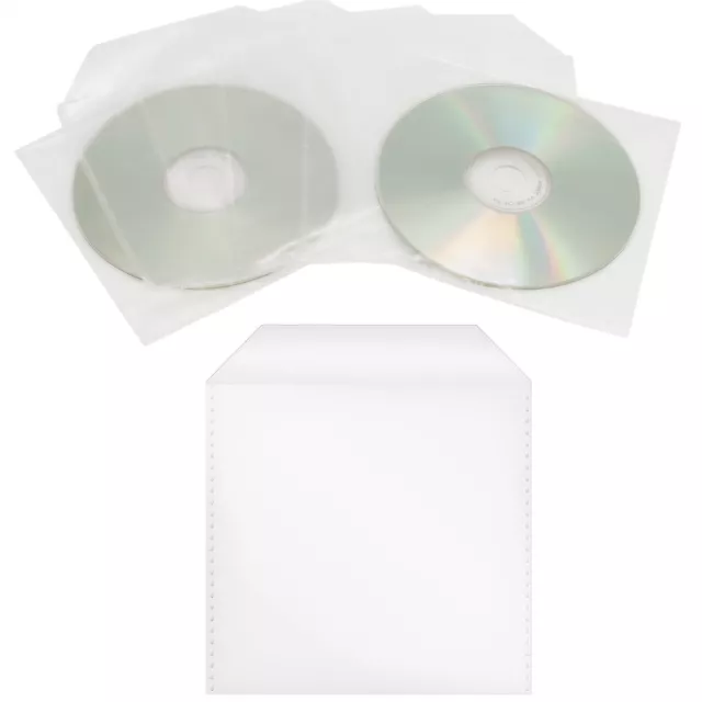 2000 x CD/DVD/BD Nylon Folie Sleeve Hüllen mit Lasche Bluray Disc Medien Sleeves