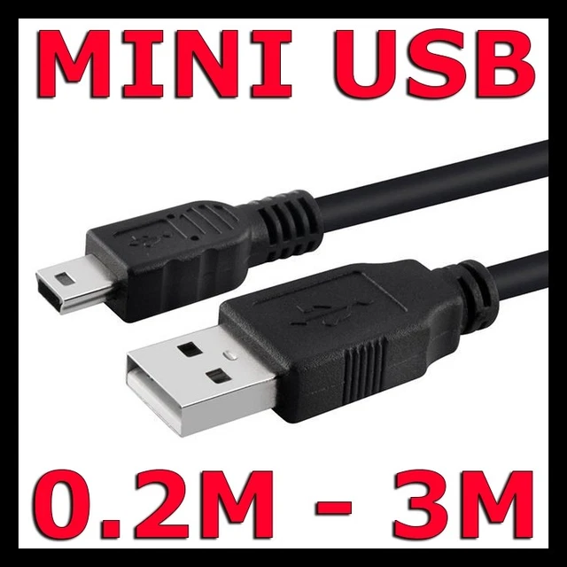 Fast USB 2.0 to Mini USB Mini-B 5Pin Data Adapter Charger Cable Cord 1m 2m 3m 5m