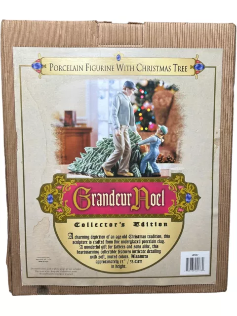 Grandeur Noel 2003 Collector Edition Porcelain Father & Son Christmas Tree W/Box 2