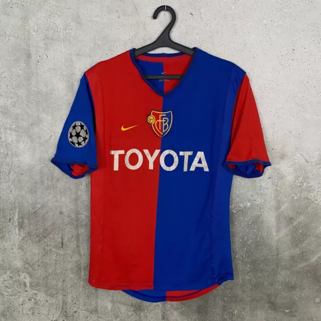 Basel 2002/2004 Home Champions League Football Shirt Nike Signed Jersey Size S