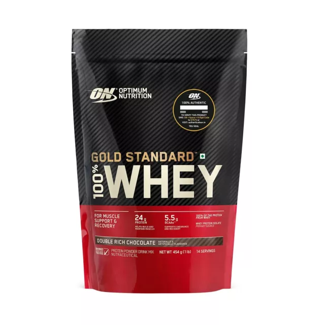 Optimum Nutrition (ON) Gold Standard 100% Whey Protein Powder 1 lbs, 454 g
