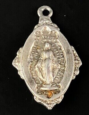 Vintage Mother Mary Holy Medal Metal Aluminum ITALY Christian Catholic Religious