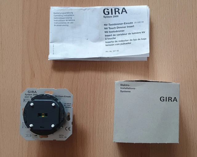 GIRA 033100 TASTDIMMER + Bedienaufsatz System 2000 für 20500 Watt