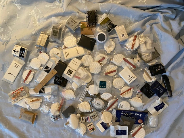 Lot of Hotel Travel Size Ear Plugs Nail Files Shoe Shine Tissue