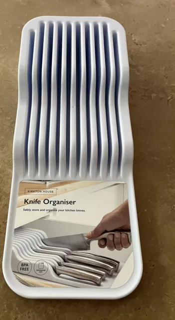 Kitchen Knife Storage Organiser Block White By Kirkton House