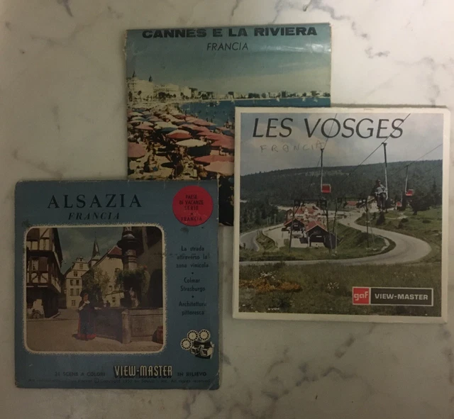 view-master  Lotto Di Tre Titoli - 9 Dischetti ALSAZIA - LES VOSGES - CANNES
