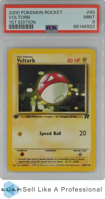 2000 Pokemon Rocket 69 Voltorb 1St Edition Psa 9