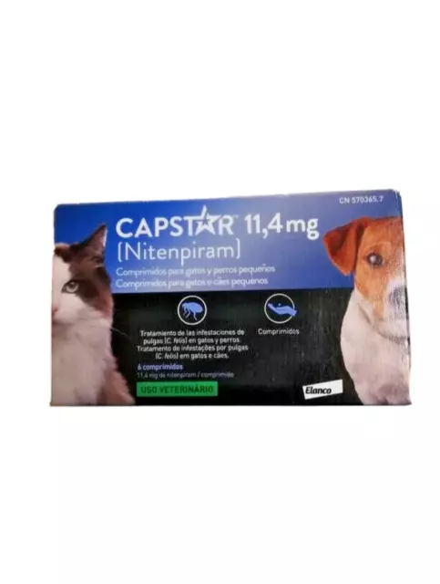 Capstar¹ protection Anti-puces flea chat petit chien 11.4mg 6 Comprimés 1-11 kg