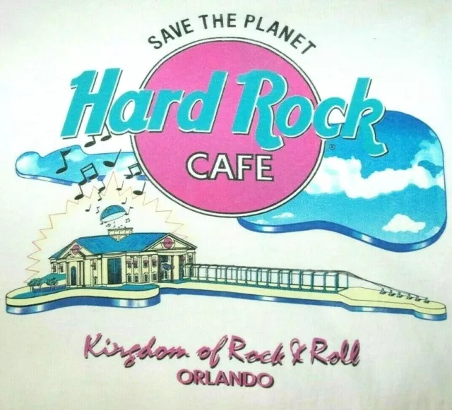 Vtg HARD ROCK CAFE ORLANDO T SHIRT Rare 90's Tee USA MADE SINGLE STITCH Music