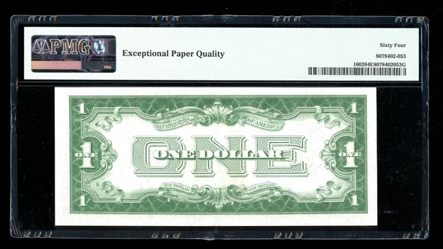 DBR 1928-B $1 Silver Funnyback Fr. 1602 GB Block PMG 64 EPQ Serial G81492960B 2