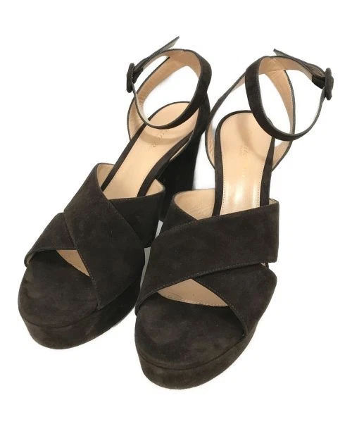 Gianvito Rossi Suede Strap Sandals 24.5cm 9HV88