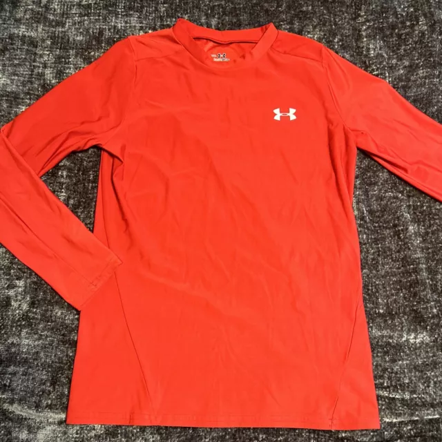 Under Armour Heat Gear Long Sleeve T Shirt Royal Red soccer sports youth XL