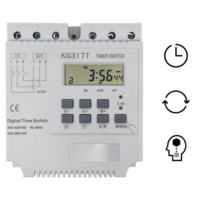 Taikuwu CN101A Zeitschaltuhr, Digital, LCD, ganze Woche programmierbar
