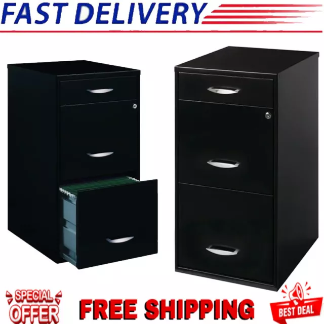 Metal Vertical Filing Cabinet Storage 18"W 3-Drawer Organizer File Office Home