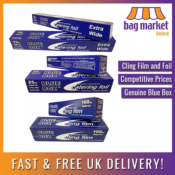 Blue Box™ Cling Film and Catering Foil | Wrap/Tin/Food/Stretch/Shrink/Kitchen