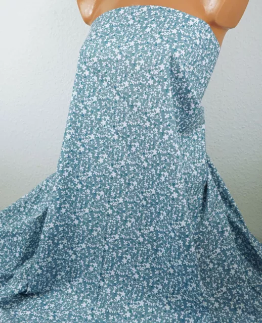 Baumwollstoff: Mini Blüten, 12,60 €/m, blau weiß, 100 % Baumwolle, blaugrau