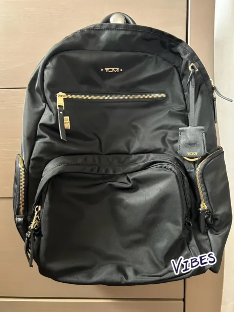 TUMI Carson Backpack - Black- Gold Tone Hardware. Authentic- EUC