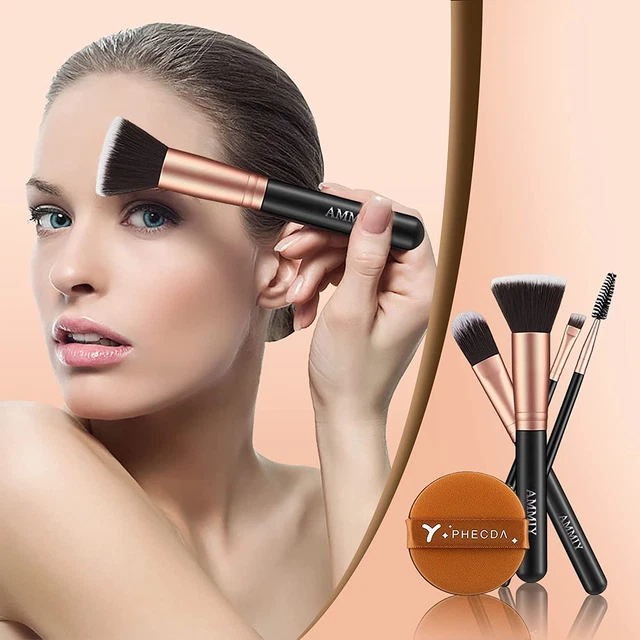 AMMIY 14 Pezzi Pennelli Trucco Professionale Set,Kit Di Pennelli Da Trucco, Penn 3
