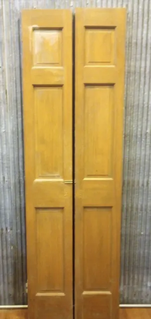 Pair of Narrow Wood Interior Doors with Raised Panels" 12" x 79 1/2"