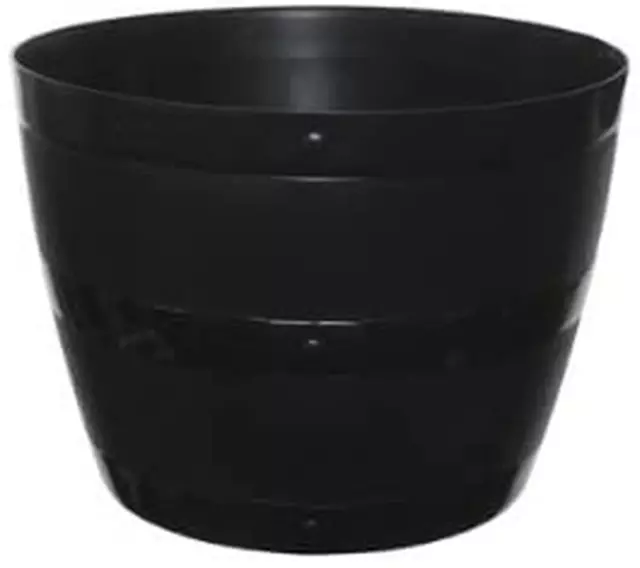 Large 50cm Barrel Planter Tub Plastic Garden Flower Plant Black Planter Tree Pot