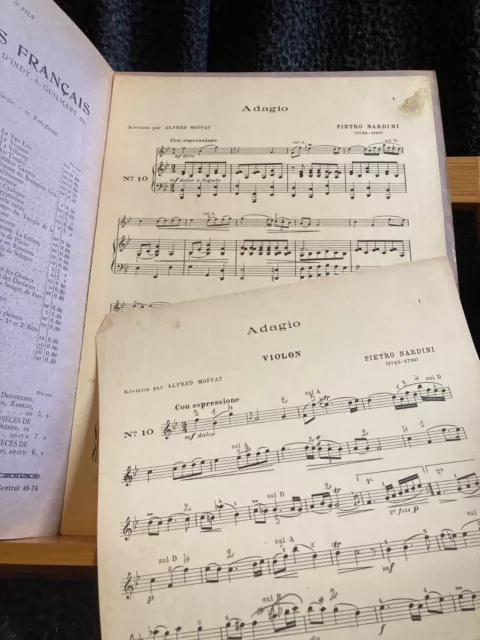Nardini Adagio pour violon et piano partition Alfred Moffat éditions Durand
