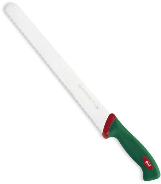 37703 Sanelli Premana Coltello Per Pane Seghettato Con Manico Verde E Rosso Cm.