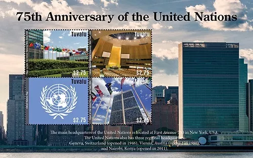 Tuvalu 2020 - United Nations Anniversary - Sheet of 4 Stamps - MNH