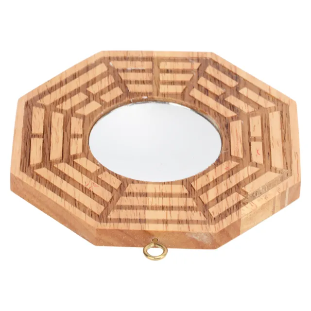 Bagua Mirror Wooden Concave Mirror Outdoor Door Pendant Accessory Ornament MNS