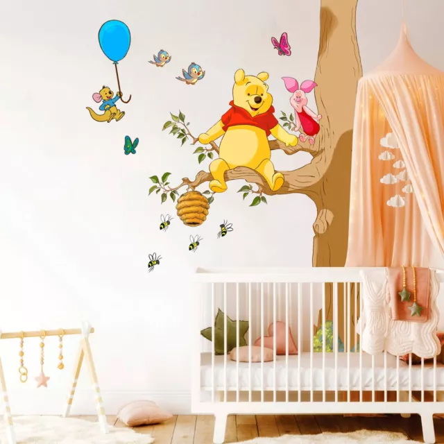 Baby Winnie The Pooh Winnie and Friends Balloon Wall Nursery Wall Decal sticker 2