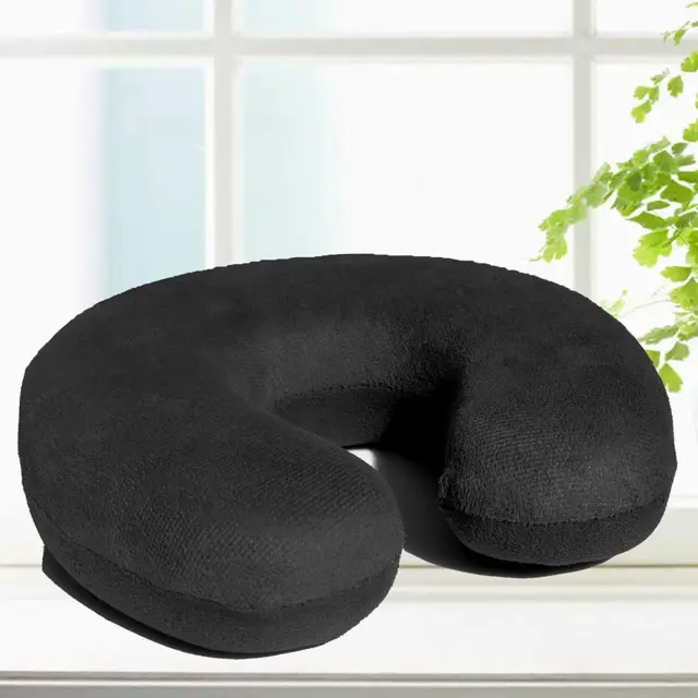 Memory Foam U Shaped Travel Sleep Pillow Head Back Neck Support Cushion Black
