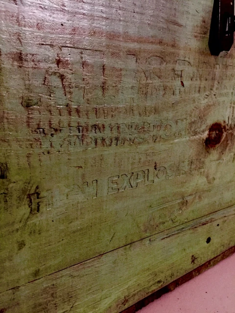 Atlas Powder Co Explosives Wood Crate Box, Use as a Rustic Wall Cabinet, Patina! 11