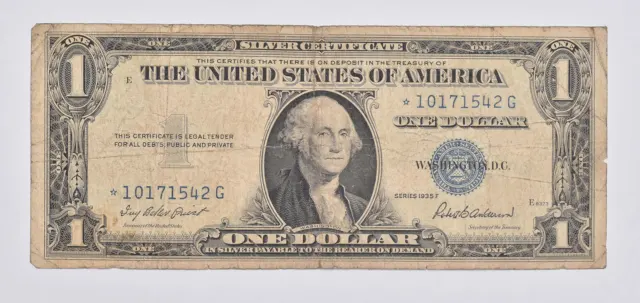 ERROR Replacement *Star* 1935-F $1 Silver Certificate Note - Tough *407