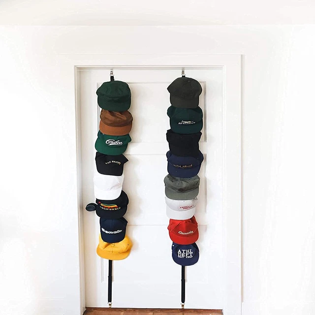 2Packs 16 Hooks Baseball Cap Hat Rack Wall Door Hanger Holder Storage Organizer 2