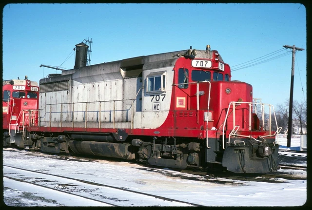 Original Rail Slide - WC Wisconsin Central 707 Neenah WI 2-6-1988
