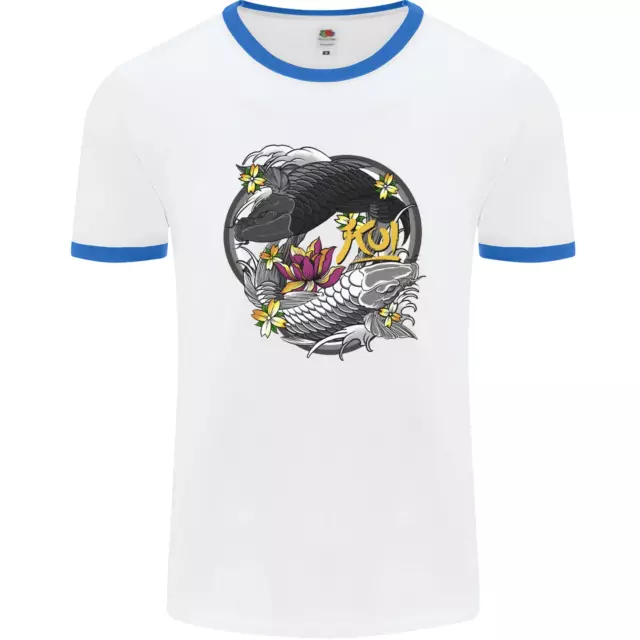 T-shirt Koi Carp Yin e Yang Fish Stagn da uomo bianca 3